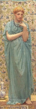 アルバート・ジョセフ・ムーア Painting - マリーゴールドの女性像 アルバート・ジョセフ・ムーア